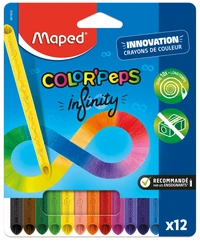 12 crayons couleur colorpeps infinity pochette carton