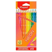 12 crayons couleur neon bois fsc pochette carton