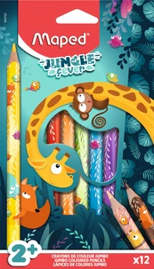 12 crayons de couleur Jumbo Jungle Fever