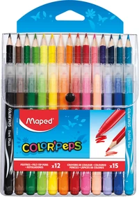 12 feutres jungle + 15 crayons couleur color'peps