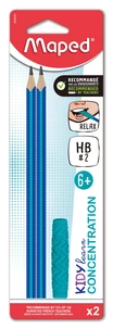 2 crayons graphite kidy learn concentration hb triangulaire