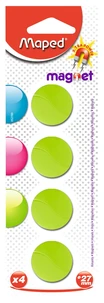 4 aimants diam. 27mm coloris assortis