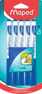 5 feutres effaçables à sec Marker'Peps - Bleu + 1 chiffonnette