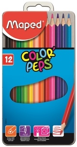 MAPED - Boite de 12 crayons de couleur - Color'Peps Metal Box