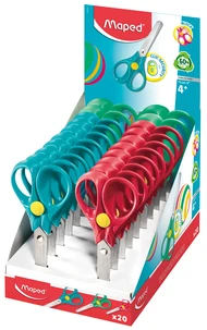 Ciseaux 16 cm shape smiling planet, en bois fsc, en blister 100% carton, coloris