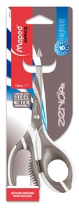 Ciseaux 18 cm zenoa fit asymetriques - anneaux ergonomiques bi-matiere