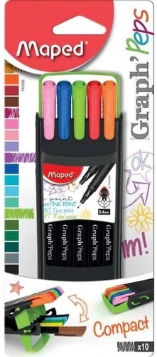 MAPED - ETUI COMPACT FEUTRES GRAPH'PEPS /10