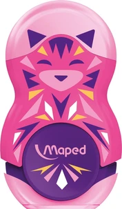 Taille-crayons gomme loopy mini cute.1 usage. coloris assortis, en présentoir