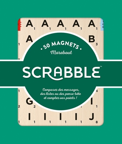  Marabout - 50 magnets Scrabble - Composez des messages, des listes ou des pense-bêtes et comptez vos points !.