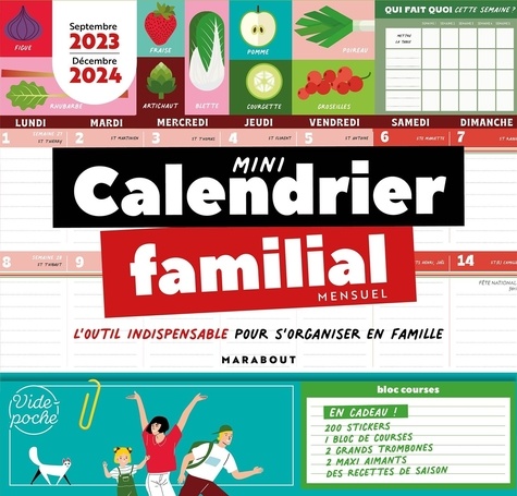 Mini calendrier familial mensuel - Septembre 2023 de Marabout - Grand  Format - Livre - Decitre