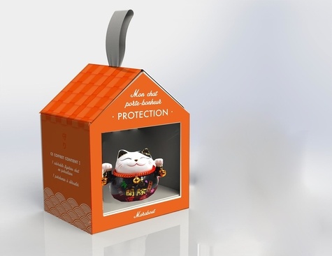  Marabout - Mon chat porte-bonheur Protection - Coffret avec 1 figurine chat en porcelaine et 1 parchemin.