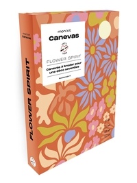  Marabout - Mon kit canevas Flower spirit - Avec 1 toile à canevas, 1 aiguille, 6 échevettes et 1 livret.
