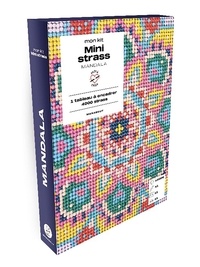  Marabout - Mon kit Mini strass Mandala - Coffret avec 4000 strass multicolores, 1 tableau encollé format A5, 1 stylet pour placer les strass, 1 bloc de cire pour les attraper, 1 petit plateau.