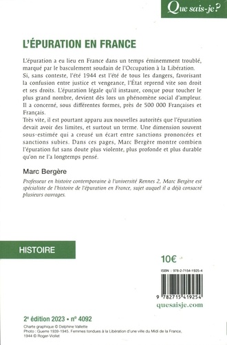 L'épuration en France 2e édition