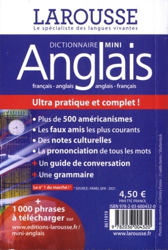 Dictionnaire mini anglais