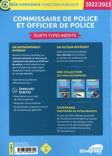 Commissaire de police et officier de police. Sujets types inédits  Edition 2022-2023