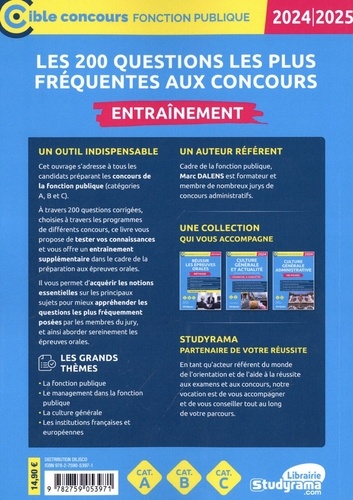 Les 200 questions les plus fréquentes aux concours. Entraînement