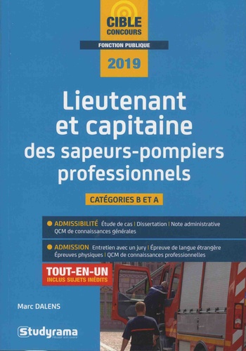 Lieutenant et capitaine des sapeurs-pompiers professionnels  Edition 2019