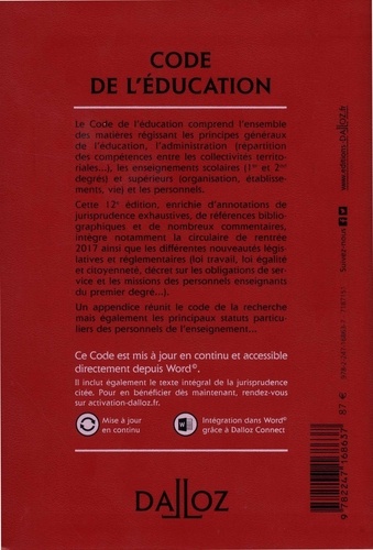 Code de l'éducation annoté & commenté  Edition 2018