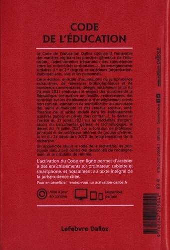 Code de l'éducation. Annoté et commenté  Edition 2022