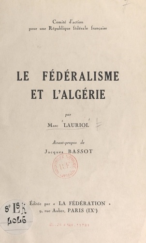 Le fédéralisme et l'Algérie