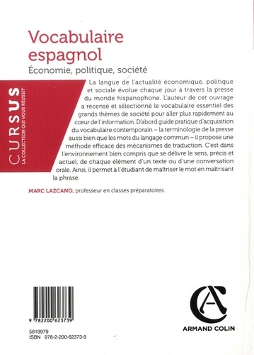 Vocabulaire espagnol. Economie, politique, société