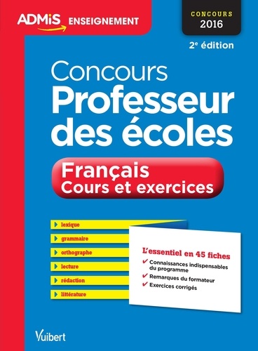 Concours professeur des écoles. Français Cours et exercices, Epreuve écrite - Occasion