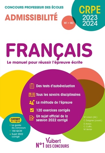 Français Concours professeur des écoles Admissibilité. Epreuve écrite M1-M2  Edition 2023-2024