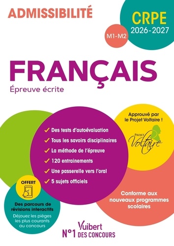 Français Concours professeur des écoles Admissibilité. Epreuve écrite M1-M2  Edition 2025-2026