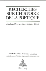 Recherches Sur L'Histoire De La Poetique