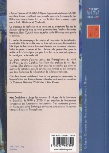 Résilience et modernité dans les littératures francophones. Tome 1
