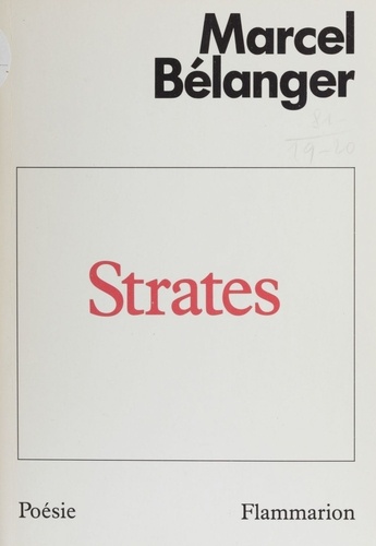 Strates. Poèmes, 1960-1982
