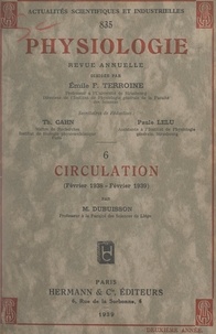 Marcel Dubuisson et Émile Terroine - Circulation : février 1938-février 1939.