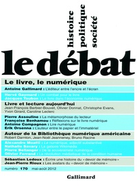Marcel Gauchet - Le Débat N° 170, mai-août 201 : Le livre, le numérique.