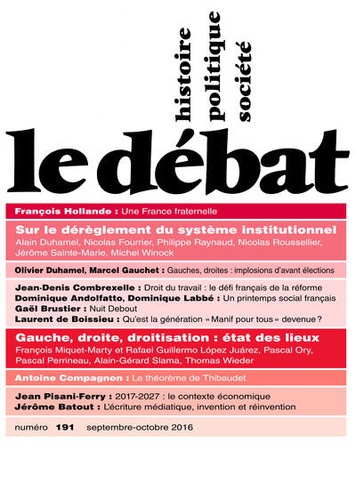 Le Débat N° 191, Septembre-Octobre 2016