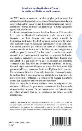 Les droits des Burkinabè en France : de droits privilégiés au droit commun. Une analyse critique de la diplomatie migratoire franco-burkinabè de 1960 à nos jours