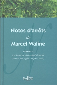 Notes darrêts de Marcel Waline - Volume 1, Les bases du droit administratif (sources des règles, sujets, actes).pdf
