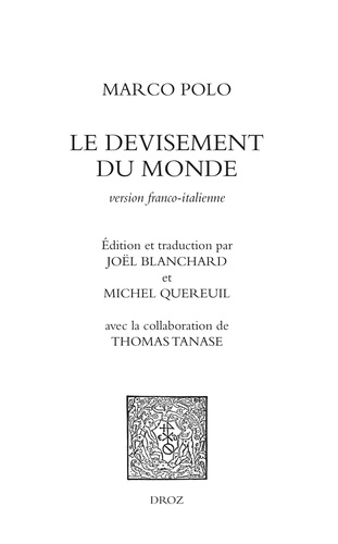 Le devisement du monde