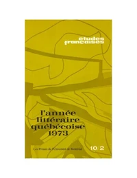 Études françaises. Volume 10, numéro 2, mai 1974