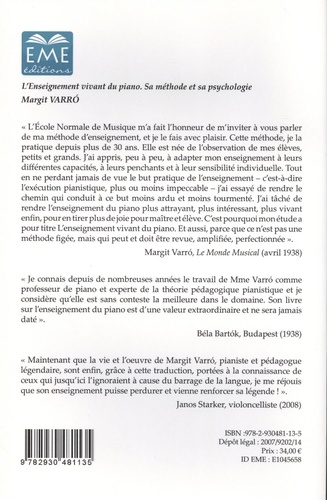 L'enseignement vivant du piano. Sa méthode et sa psychologie 4e édition revue et augmentée