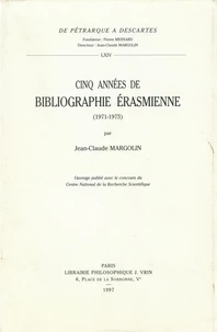 Cinq années de bibliographie érasmienne (1971-1975)