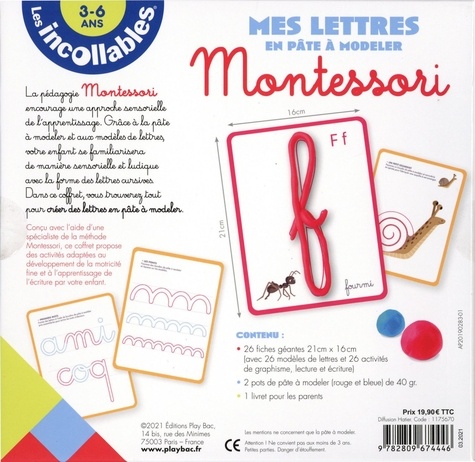 Mes lettres en pâte à modeler Montessori - Avec... de Marguerite Morin -  Livre - Decitre