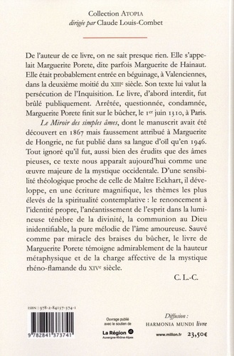 Le Miroir des simples âmes anéanties de Marguerite Porete - Grand Format -  Livre - Decitre
