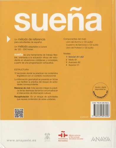 Nuevo sueña 1 A1-A2. Libro del alumno 4e édition -  avec 2 CD audio