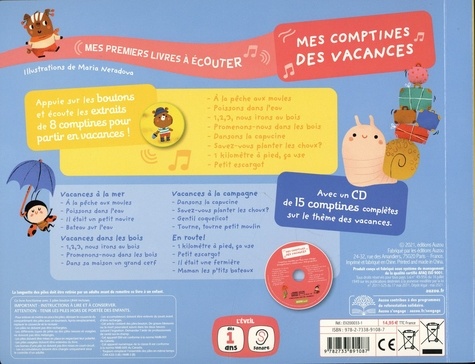 Mes comptines des vacances  avec 1 CD audio