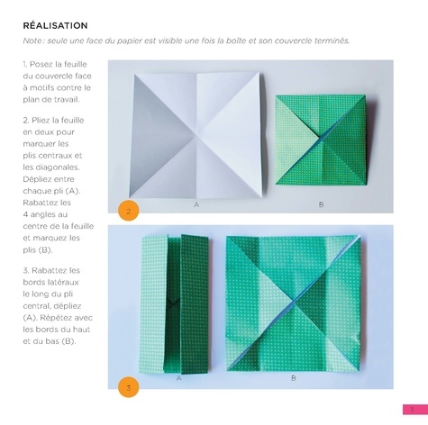 Boîtes en origami. Kit de papiers origami