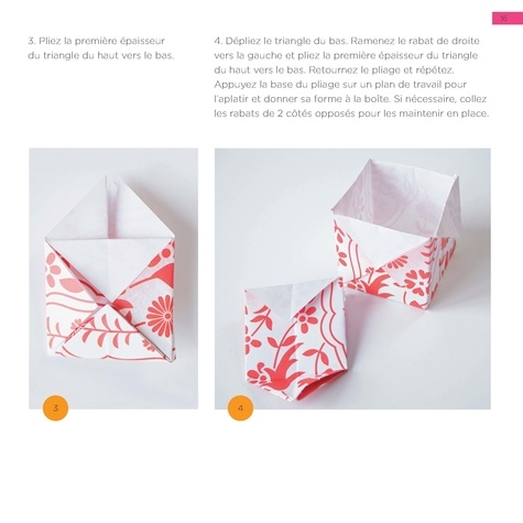Boîtes en origami. Kit de papiers origami