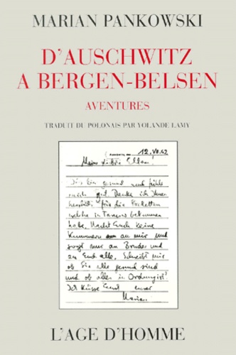 Marian Pankowski - D'Auschwitz A Bergen-Belsen. Aventures.