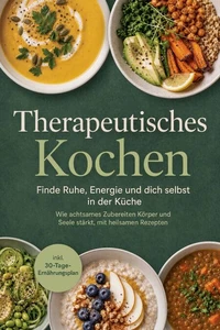 Therapeutisches Kochen: Finde Ruhe, Energie und dich selbst in der Küche – Wie achtsames Zubereiten Körper und Seele stärkt, mit heilsamen Rezepten &amp; inkl. 30-Tage-Ernährungsplan