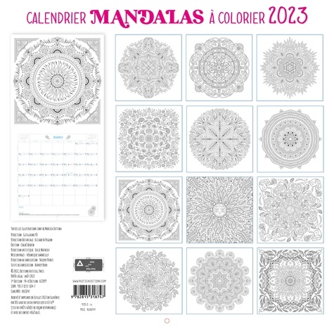 Calendrier mandalas à colorier  Edition 2023